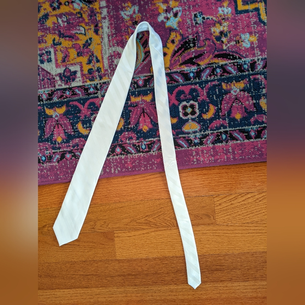 Croft & Barrow White Formal Silky Solid Color Tie